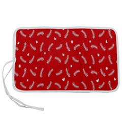 Christmas Pattern,love Red Pen Storage Case (l) by nate14shop