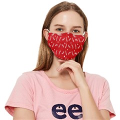 Christmas Pattern,love Red Fitted Cloth Face Mask (adult) by nate14shop