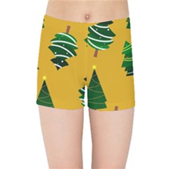 Christmas Tree,yellow Kids  Sports Shorts by nate14shop