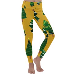 Christmas Tree,yellow Kids  Lightweight Velour Classic Yoga Leggings by nate14shop