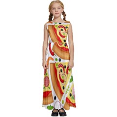 Pizza Love Kids  Satin Sleeveless Maxi Dress by designsbymallika