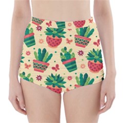 Cactus Love 5 High-waisted Bikini Bottoms by designsbymallika