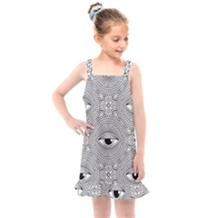 Eye Pattern Kids  Overall Dress