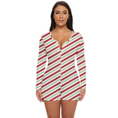 Stripes Long Sleeve Boyleg Swimsuit by nate14shop