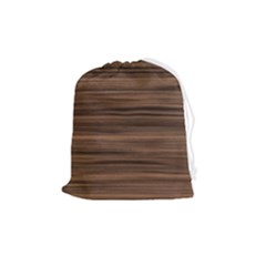 Texture Wood,dark Drawstring Pouch (medium)