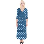 Polka-dots Quarter Sleeve Wrap Maxi Dress