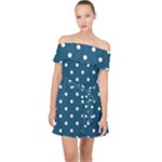 Polka-dots Off Shoulder Chiffon Dress