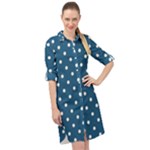 Polka-dots Long Sleeve Mini Shirt Dress