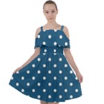 Polka-dots Cut Out Shoulders Chiffon Dress
