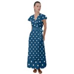 Polka-dots Flutter Sleeve Maxi Dress