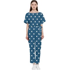 Polka-dots Batwing Lightweight Chiffon Jumpsuit by nateshop