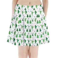 Christmas-trees Pleated Mini Skirt by nateshop