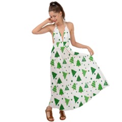 Christmas-trees Backless Maxi Beach Dress by nateshop