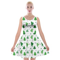 Christmas-trees Velvet Skater Dress by nateshop