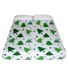 Christmas-trees Fitted Sheet (queen Size) by nateshop