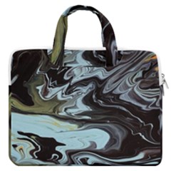 Abstract Painting Black Macbook Pro 16  Double Pocket Laptop Bag  by nateshop