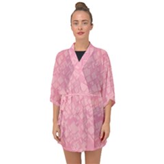 Pink Half Sleeve Chiffon Kimono by nateshop