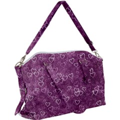 Background Purple Love Canvas Crossbody Bag