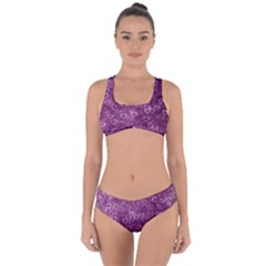 Background Purple Love Criss Cross Bikini Set by nateshop