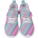 Background-lines Pink Women s Velcro Strap Shoes View1