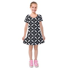 Abstract-black Kids  Short Sleeve Velvet Dress by nateshop