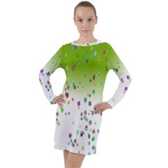 Effect Long Sleeve Hoodie Dress by nateshop