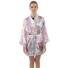 Giraffe Long Sleeve Satin Kimono by nateshop