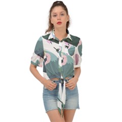 Parrot Tie Front Shirt  by nateshop