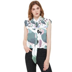 Parrot Frill Detail Shirt by nateshop