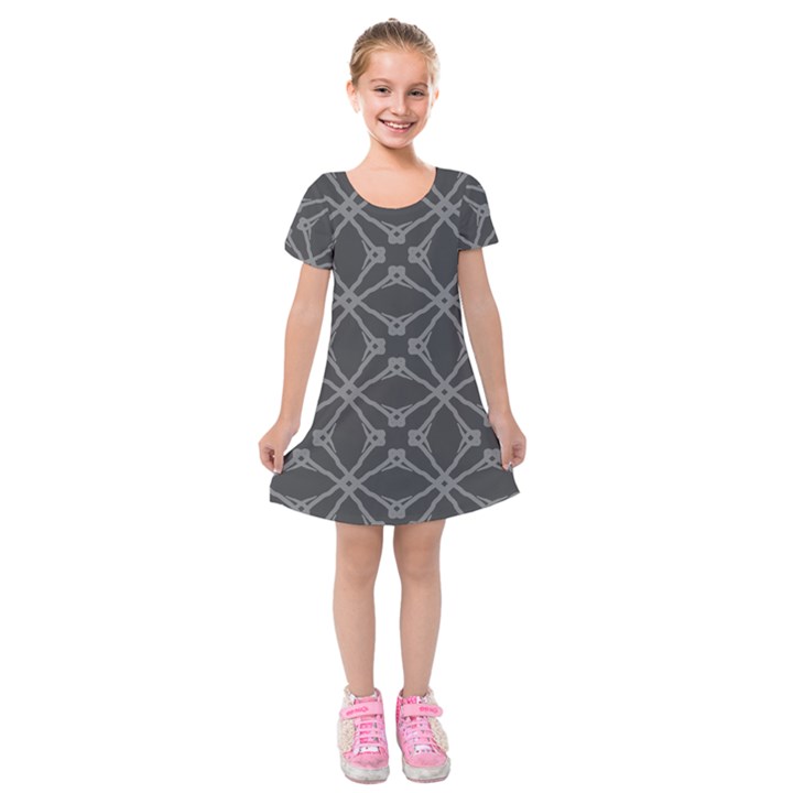 Seamless- Gray Kids  Short Sleeve Velvet Dress