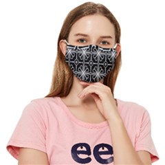 Seamless-pattern Black Fitted Cloth Face Mask (adult) by nateshop