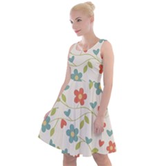  Background Colorful Floral Flowers Knee Length Skater Dress by artworkshop