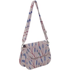 Floral Branches Plant Drawing Saddle Handbag by artworkshop