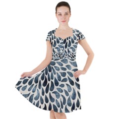 Abstract Flower Petals Cap Sleeve Midi Dress by artworkshop