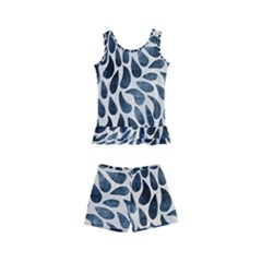 Abstract Flower Petals Kids  Boyleg Swimsuit