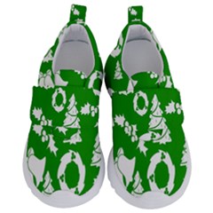 Green  Background Card Christmas  Kids  Velcro No Lace Shoes by artworkshop