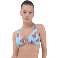 Watermelon-blue Ring Detail Bikini Top by nateshop