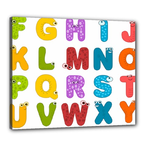 Vectors Alphabet Eyes Letters Funny Canvas 24  X 20  (stretched) by Sapixe