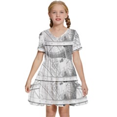 Constellations Celestial Moon Earth Kids  Short Sleeve Tiered Mini Dress