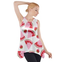 Pink Watermeloon Side Drop Tank Tunic by Sapixe