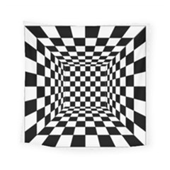 Black And White Chess Checkered Spatial 3d Square Tapestry (small) by Sapixe