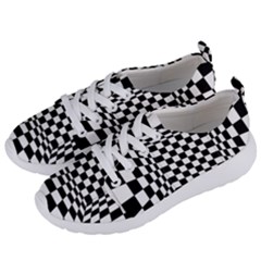 Black And White Chess Checkered Spatial 3d Women s Lightweight Sports Shoes by Sapixe