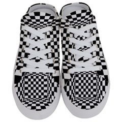 Black And White Chess Checkered Spatial 3d Half Slippers by Sapixe