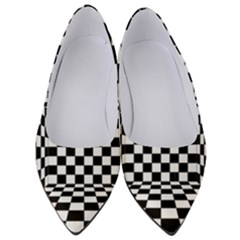 Black And White Chess Checkered Spatial 3d Women s Low Heels by Sapixe