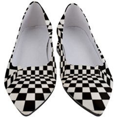 Black And White Chess Checkered Spatial 3d Women s Block Heels  by Sapixe