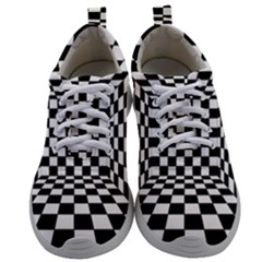 Black And White Chess Checkered Spatial 3d Mens Athletic Shoes by Sapixe