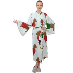 Dachshund Maxi Velour Kimono by nateshop