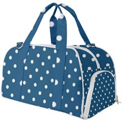 Polka-dots-blue White Burner Gym Duffel Bag