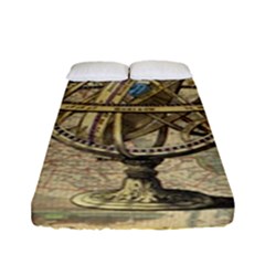 Map Compass Nautical Vintage Fitted Sheet (full/ Double Size) by Sapixe