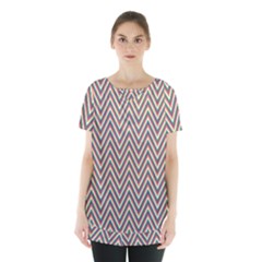 Chevron-gray Skirt Hem Sports Top by nateshop